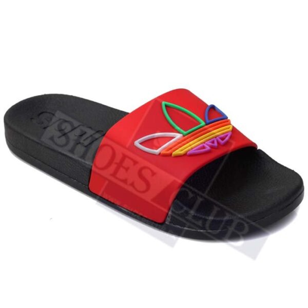 adidas slippers red and black