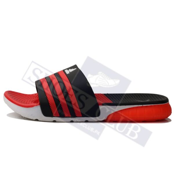 black and red slippers