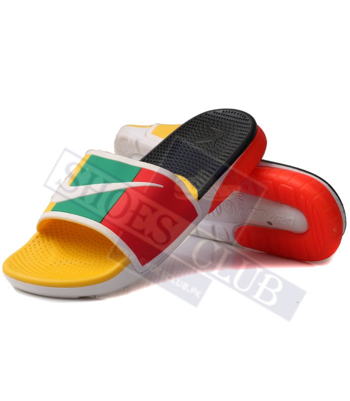 NIKE SLIDES/SLIPPERS (YELLOW/GREEN/RED 
