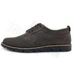OX NATHAN CASUAL LEATHER SHOES (DARK BROWN/BLACK SOLE)