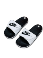 Nike Soft Slides/Slippers (White/Black)