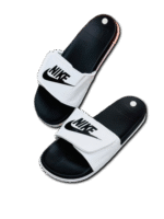 Nike Soft Slides/Slippers (White/Black) - Image 2
