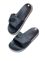 Nike Soft Slides/Slippers (Gray/Black) - Image 2