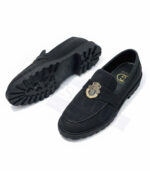 GUCCI SEMI CAUSAL SUEDE CROWN SHOES (BLACK)