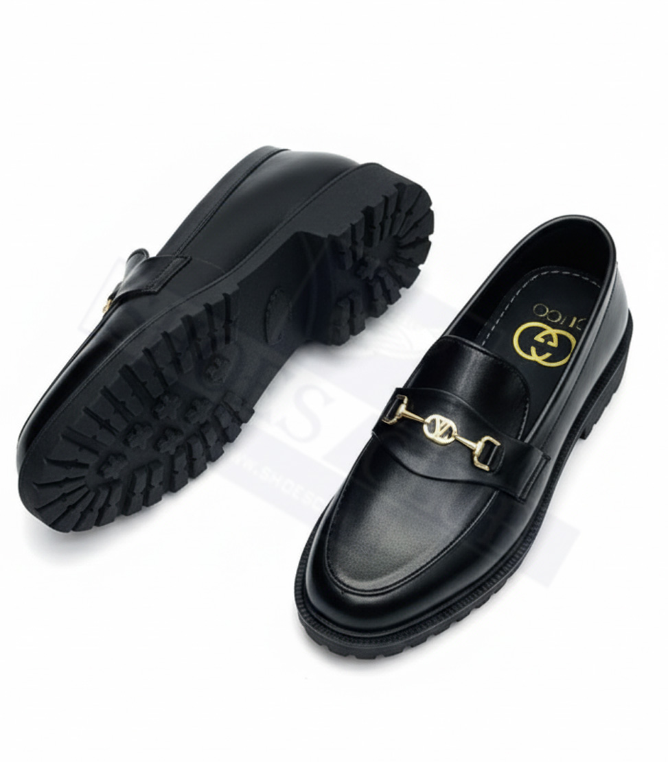 BLACK GUCCI LV SHINE A GUCCI SEMI CAUSAL SHINE LV LOGO (BLACK) - Image 2