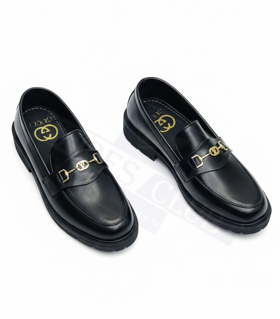 BLACK GUCCI LV SHINE GUCCI SEMI CAUSAL SHINE LV LOGO (BLACK) - Image 1