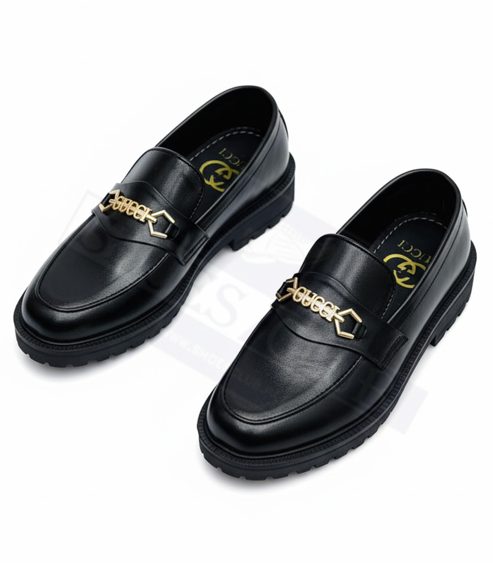 BLACK SHINE GUCCI LOGO GUCCI SEMI CAUSAL SHINE LOGO (BLACK) - Image 1