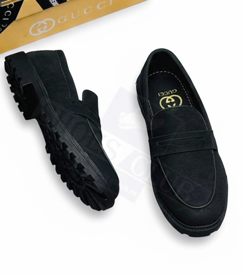 BLACK SUADE PLAIN A GUCCI SEMI CAUSAL SUEDE (BLACK) - Image 1