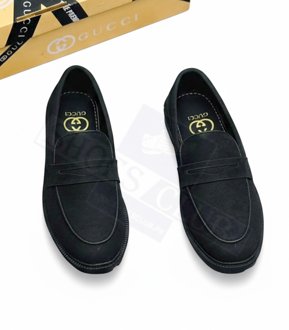 BLACK SUADE PLAIN GUCCI SEMI CAUSAL SUEDE (BLACK) - Image 2